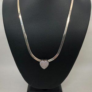 Sterling CZ Studded Enhancer on Reversible Omega